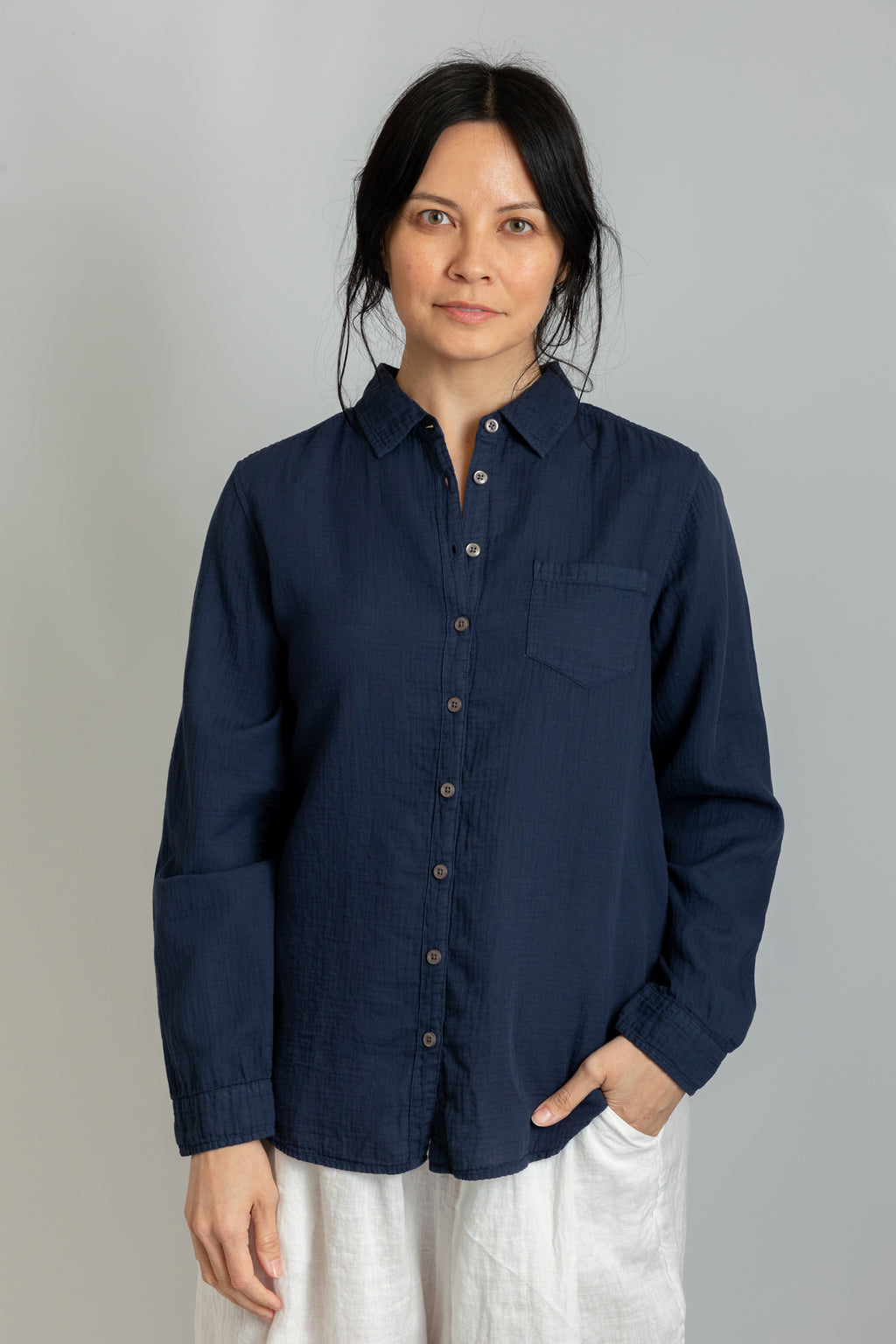 Naomi Shirt Dodger Blue Gauze