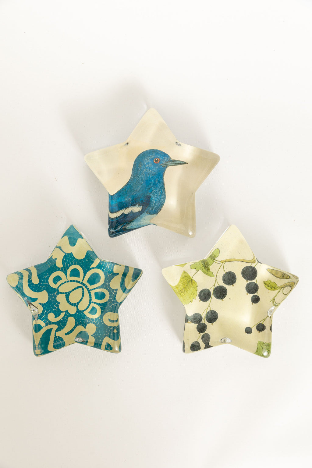 Decoupage Glass Dome Paperweight Star Charm Cadeau