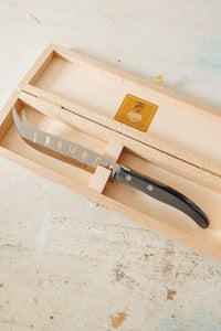 Berlingot Single Fromage Knife in Box | Gray Cadeau