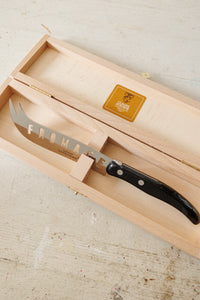 Berlingot Single Fromage Knife in Box | Black Cadeau