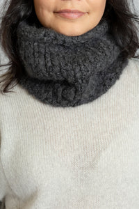 Knitted Cashmere Neck Warmer | Charcoal