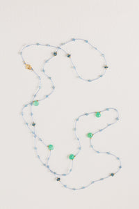 Gemstone Necklace | Aquamarine with Teal Kyanite and Chrysoprase