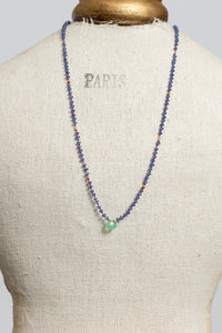 Gemstone Necklace | Cornflower Blue Sapphires & Chrysoprase
