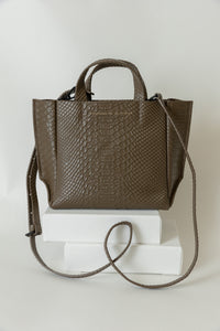 Embossed Leather Micro Tote | New Earth Python