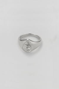 Sense of Sight Eye Teardrop Signet Ring Sterling Silver