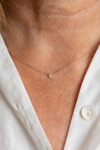 4.5mm Pave Diamond Disc Necklace
