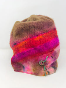 Rounded Low Crown Cable Hat | Hibiscus | Pinks
