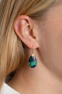 Page Sargisson 18k Gold & Diamond Hook Earrings | Malachite