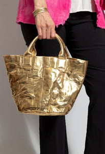 Zilla Leather Basketino | Metallic Gold Cadeau