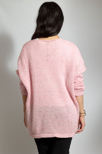  Debbie Katz Lula V-Neck Sweater | Pink