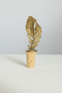 Crow Feather Bottle Stopper | Brass