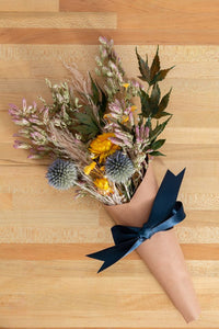 Dried Flower Bouquet in Brown Paper