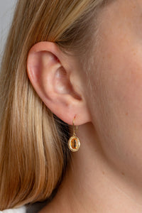 Page Sargisson 18k Gold Bezel Hook Earrings | Orange Sapphire