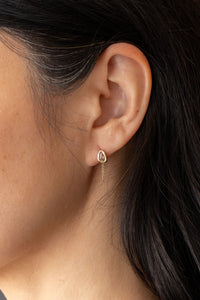Rose Cut Diamond Chain Earrings