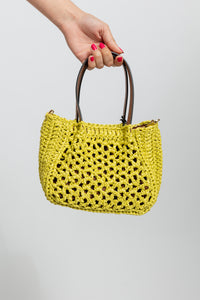 Sylvia Raffia Handbag | Lime