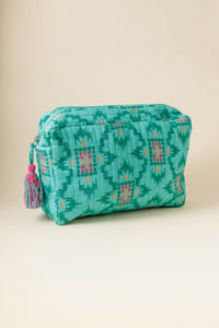 Nimo With Love Ikat Green Cosmetic Bag | Cadeau
