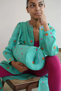 Nimo With Love Green Lotus Linen Yoga Mat Bag | Cadeau