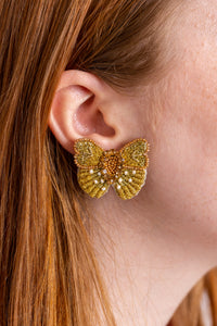 Mini Beaded Butterfly Earrings