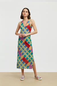 Lisa Corti Cheack Dress | Ankara Aqua | Size Medium Cadeau