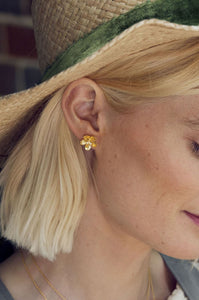 Alex Monroe Citrine Buttercup Earrings