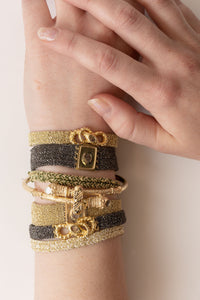 N° 704 Woven Bracelet, Ruthenium Gold