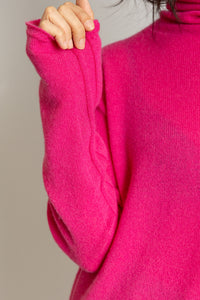 Longo Cashmere Turtleneck Sweater | Punk Pink | Size Small