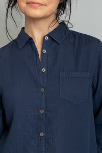 Naomi Gauze Shirt | Navy