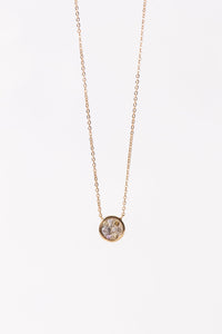 Miles McNeel Small Circle Pendant Necklace 14k Gold | Pink Sapphire