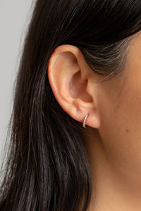 Mini Pave Diamond Huggie Earrings