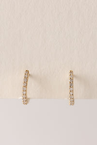 Mini Pave Diamond Huggie Earrings