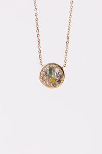Miles McNeel Medium Circle Pendant Necklace 14k Gold | Blue Sapphire 