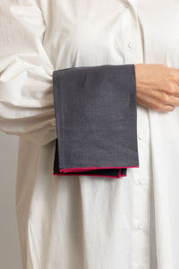 Handmade Linen Napkin | Pink Stitching