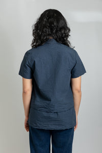 Short Sleeve Tiered Shirt | Navy