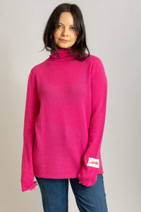 Cashmere Turtleneck Sweater | Punk Pink