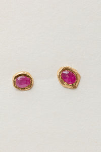 18KT Rose Cut Earrings | Ruby Sapphire