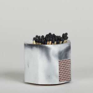Painted Concrete Match Holder with Striker & Matches