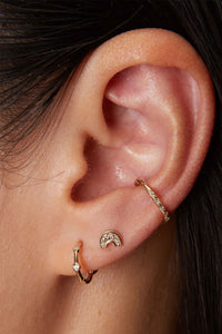 Scosha 10k Gold Diamond Trio Huggie Earrings