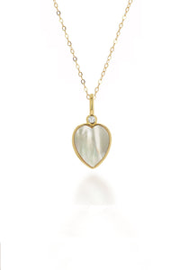 Charm | Diamond and White Mother Of Pearl Heart
